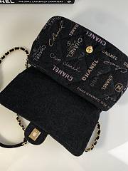 Chanel Large Flap Bag Printed Denim Black 28x16x6cm - 2