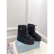 Prada Logo Padded Ankle Boots Black - 1