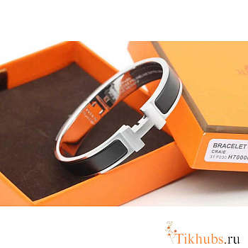 Hermes Clic Clac H Black Brushed Bracelet