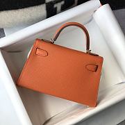 Hermes Mini Kelly Epsom Orange Gold 19cm - 3