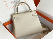 Hermes Kelly 25 Togo White Gold Hardware 25cm - 3