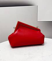 Fendi First Small Red Leather Bag 26x9.5x18cm - 3