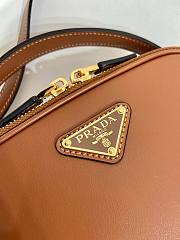 Prada Odette Leather Mini Bag Cognac 18.5x13x6.5cm - 3