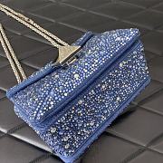 Valentino One Stud Chain Bag Denim Blue 19x14x11cm - 4