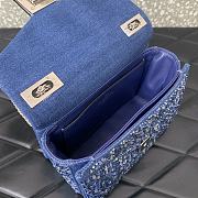 Valentino One Stud Chain Bag Denim Blue 19x14x11cm - 2