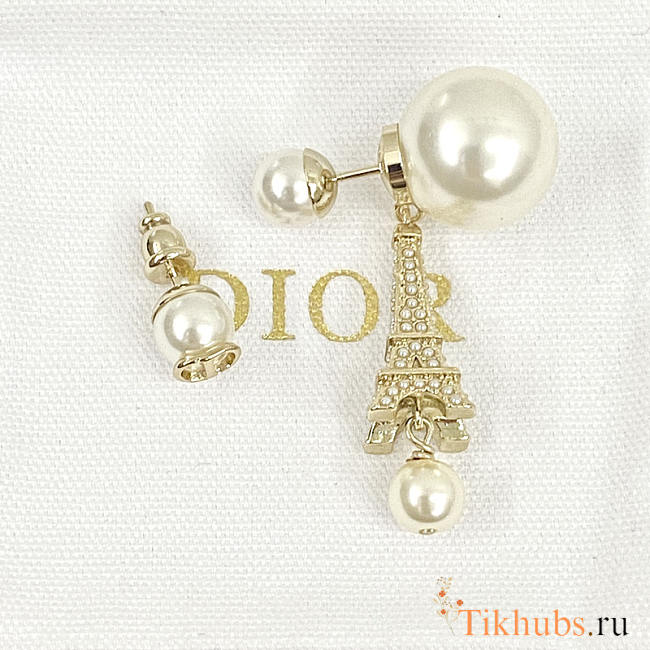 Dior Tribales Earrings Gold-Finish Metal and White - 1