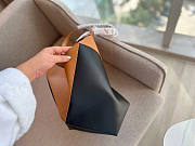 Loewe Puzzle Fold Tote In Shiny Calfskin Tan Black 31.5x25.5x14.5cm - 4