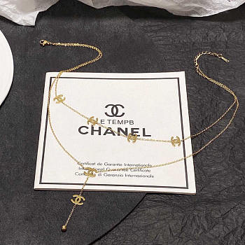 Chanel Logo Necklace Gold