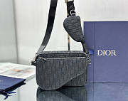 Dior Saddle Tripple Pouch Oblique Black 23.3 x 16.5 x 4.3 cm - 1