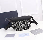 Dior Saddle Pouch With Strap Beige Black Oblique 19.5 x 13 x 4.3 cm - 4