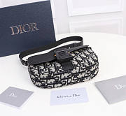 Dior Saddle Pouch With Strap Beige Black Oblique 19.5 x 13 x 4.3 cm - 2