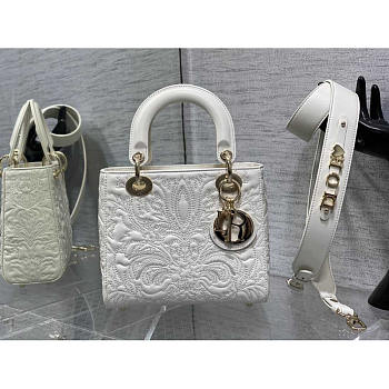 Dior Small Lady My ABC Bag Latte Quilted-Effect Lambskin 20 x 17 x 8 cm