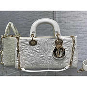 Dior Lady D-joy Latte Lambskin with Ornamental 26 x 13.5 x 5 cm - 1