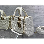 Dior Lady D-joy Latte Lambskin with Ornamental 26 x 13.5 x 5 cm - 4