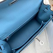 Hermes Kelly Epsom Blue Silver Hardware 25cm - 5