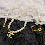 Chanel CC Crystal Pearl Necklace Gold - 3