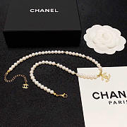 Chanel CC Crystal Pearl Necklace Gold - 2