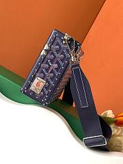 Goyard Cassette Trunk Bag Navy Blue 15x6.5x21cm - 5