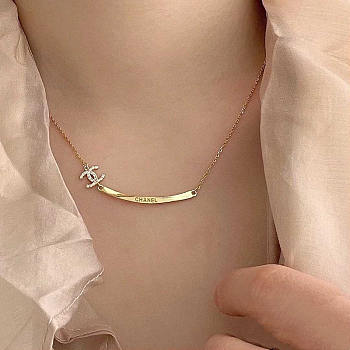 Chanel Gold Logo Necklace