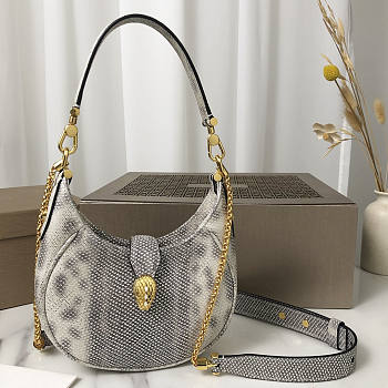 Bvlgari Serpenti Ellipse Crossbody Bag Silver 19.5x20x5cm