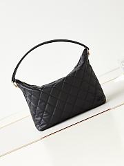 Chanel Lambskin Large Hobo Bag Black 29.5x37x13cm - 5