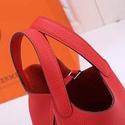 Hermes Picotin Vegetable Basket Red Silver 22cm - 2