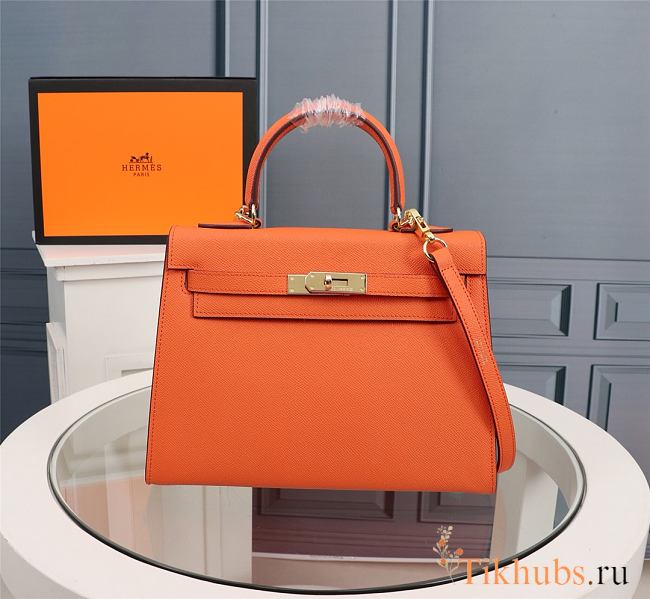 Hermes Kelly Epsom Orange Gold 25cm - 1