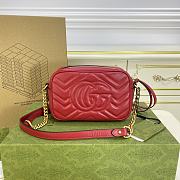 Gucci Mini Marmont Camera Red 18x12x6cm - 6