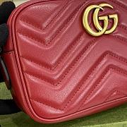 Gucci Mini Marmont Camera Red 18x12x6cm - 5