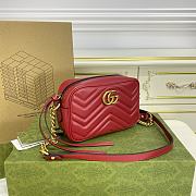 Gucci Mini Marmont Camera Red 18x12x6cm - 4