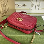 Gucci Mini Marmont Camera Red 18x12x6cm - 3