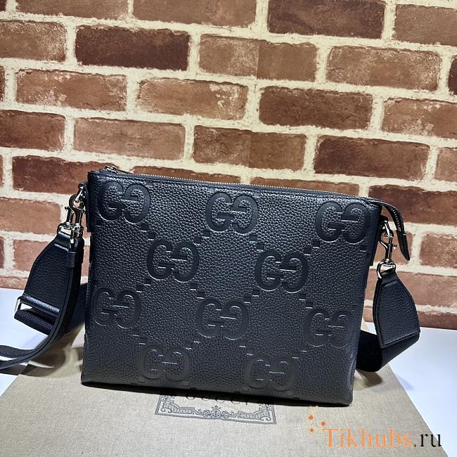 Gucci Jumbo GG Medium Messenger Bag Black 31×24.5×5cm - 1