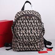 Valentino Toile Iconographe Backpack Beige Black 30x40x23cm - 1