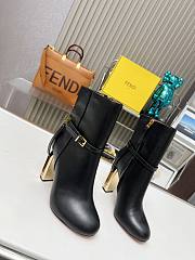 Fendi Delfina Black Leather High-heeled Boots - 3