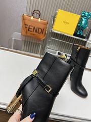 Fendi Delfina Black Leather High-heeled Boots - 2