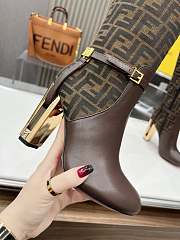 Fendi Delfina Brown Leather High-heeled Boots 10cm - 5