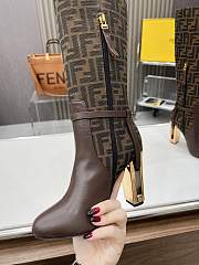 Fendi Delfina Brown Leather High-heeled Boots 10cm - 2