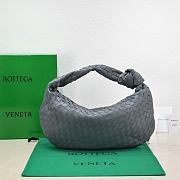 Bottega Veneta Small Jodie Intrecciato Leather Shoulder Bag Grey 48x40x16cm - 1