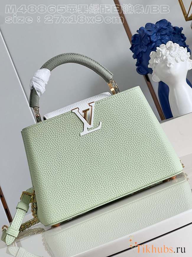 Louis Vuitton LV Capucines BB Green White 27x18x9cm - 1