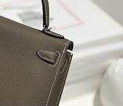 Hermes Mini Kelly 20 Epsom Leather Etoupe With Silver Hardware 20cm - 6