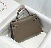 Hermes Mini Kelly Epsom Leather Etoupe With Gold Hardware 19cm - 4