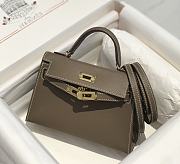 Hermes Mini Kelly Epsom Leather Etoupe With Gold Hardware 19cm - 5