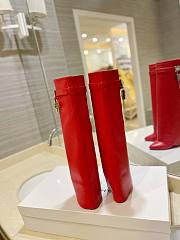 Givenchy Shark Lock Leather Knee-high Red Boots - 5