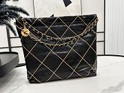 Chanel 22 Bag Glossy Calfskin & Gold-Tone Metal Black 39 × 42 × 8 cm - 4