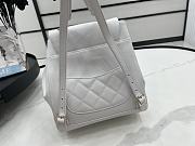 Chanel Backpack Grained Calfskin Gold White 23x15x25cm - 3