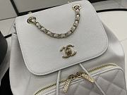 Chanel Backpack Grained Calfskin Gold White 23x15x25cm - 2