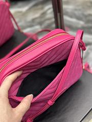 YSL Camera Lou Crossbody Bag Pink Suede 23x16x6cm - 2