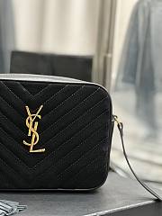 YSL Camera Lou Crossbody Bag Black Suede 23x16x6cm - 5