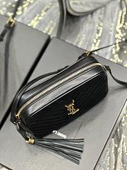 YSL Camera Lou Crossbody Bag Black Suede 23x16x6cm - 3