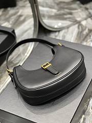 YSL Le Fermoir Hobo Black Bag Shiny Leather 24.5×18×7cm - 3